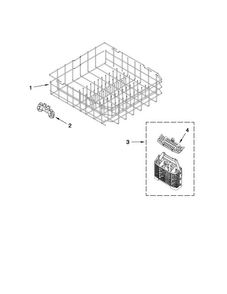 Lower Rack Parts Diagram and Parts List for ADB1600AWS4  Amana Dishwasher