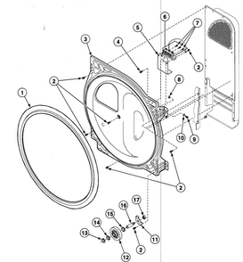 Roller Assy Diagram and Parts List for SDG309QF  Speed Queen Dryer