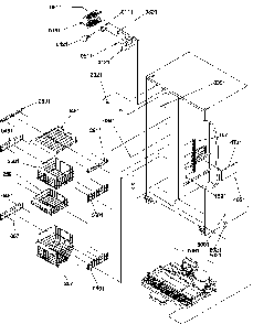 Freezer Shelves/lights Diagram and Parts List for SRD22S3W-P1190319WW  Amana Refrigerator
