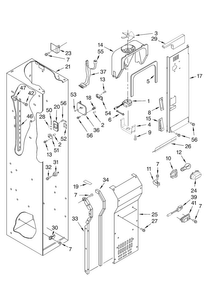 Freezer Liner And Air Flow Parts Diagram and Parts List for JS48PPDUDB01  Jenn-Air Refrigerator