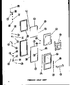 Freezer Door Assy Diagram and Parts List for SRI19W-C-P60340-37WC  Amana Refrigerator
