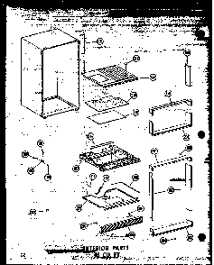 Interior Parts 18 Cu. Ft. Diagram and Parts List for T16W-P60303-8W  Amana Refrigerator