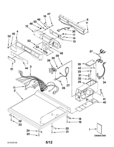 Top And Console Parts Diagram and Parts List for MDE25PDAZW0  Maytag Dryer