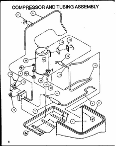 Compressor And Tubing Assembly Diagram and Parts List for SRCF48U03E P1100012C Amana Air Conditioner