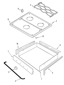 Top & Burner Box Diagram and Parts List for CLZ8550ADB  Magic Chef Range