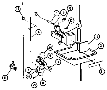 Icemaker Diagram and Parts List for 85861-P1117302W  Amana Refrigerator