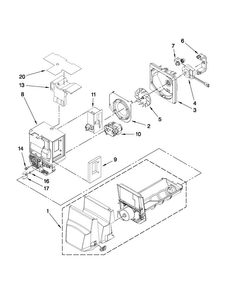 Motor And Ice Container Parts Diagram and Parts List for JFI2089AEP9  Jenn-Air Refrigerator