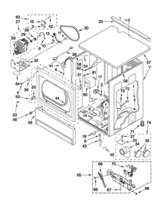 Upper Cabinet And Front Panel Parts Diagram and Parts List for MLG24PNAGW2  Maytag Dryer