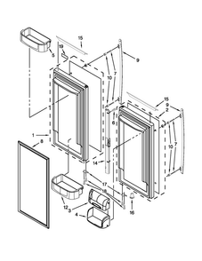 Refrigerator Door Diagram and Parts List for JFC2290VPY5  Jenn-Air Refrigerator