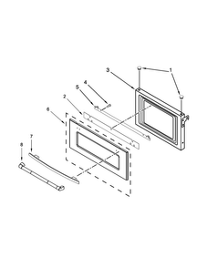 Microwave Door Parts Diagram and Parts List for JMW2430DP00  Jenn-Air Microwave