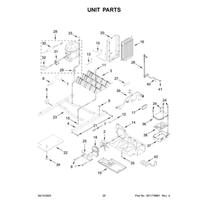 Unit Parts Diagram and Parts List for MRSF4036PW02  Maytag Refrigerator