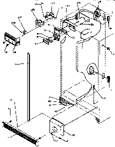 Air Flow Diagram and Parts List for SXD25A-P1162436W  Amana Refrigerator