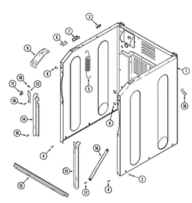 Cabinet-front Diagram and Parts List for PVTEST1Q  Maytag Washer