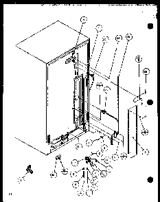 Cabinet Back Diagram and Parts List for SZDE27KPL-P1110603WL  Amana Refrigerator