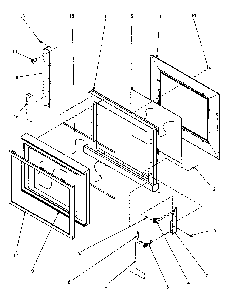 Microwave Door Assembly Diagram and Parts List for MM659E-P1177103MZ  Amana Microwave