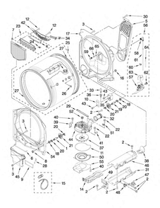 Bulkhead Parts Diagram and Parts List for MEDB850YW0  Maytag Dryer
