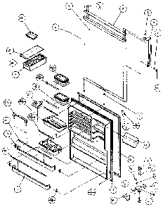 Refrigerator Door Diagram and Parts List for TX21R-P1157603W  Amana Refrigerator