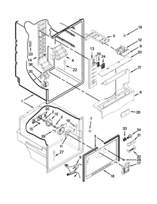 Liner Parts Diagram and Parts List for MFW2055DRH01  Maytag Refrigerator
