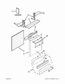 Door And Panel Parts Diagram and Parts List for MDB7759SAS2  Maytag Dishwasher