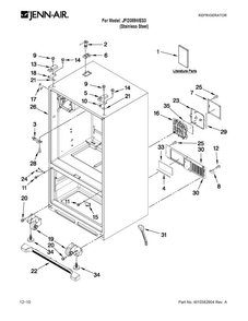 Cabinet Parts Diagram and Parts List for JFI2089WES3  Jenn-Air Refrigerator