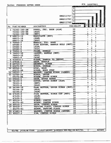 Freezer Outer Door Page 2 Diagram and Parts List for HMG211760  Admiral Refrigerator