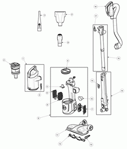 Diagram Diagram and Parts List for UH73400  Hoover Upright Vacuum
