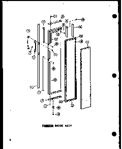Freezer Door Assy Diagram and Parts List for SD19W-C-P60340-36WC  Amana Refrigerator