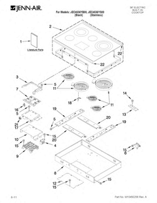 Cooktop Parts Diagram and Parts List for JEC4536YS00  Jenn-Air Cooktop