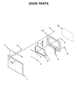 Door Parts Diagram and Parts List for MED6230HC0  Maytag Dryer