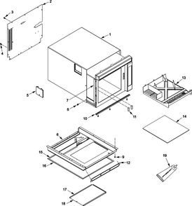 Tray, Grease Shield, Cabinet, Diagram and Parts List for MRC520S2-P1332820M  Amana Microwave