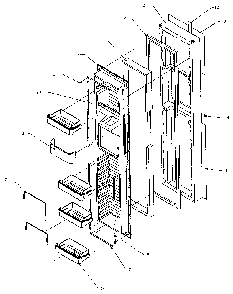 Freezer Door Diagram and Parts List for SXDE27NP-P1162204W  Amana Refrigerator
