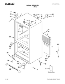 Cabinet Parts Diagram and Parts List for MFD2562VEB3  Maytag Refrigerator