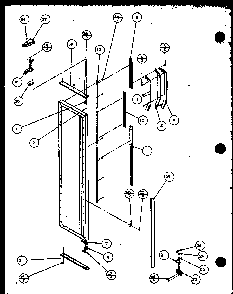 Freezer Door Diagram and Parts List for SZI20ML-P1120101WL  Amana Refrigerator