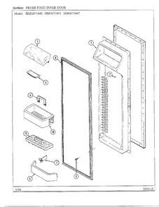 Fresh Food Inner Door Diagram and Parts List for 671840  Admiral Refrigerator