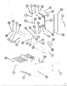 Top Mount Page 9 Diagram and Parts List for TC22N-P116205W  Amana Refrigerator