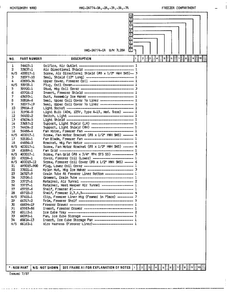 Freezer Compartment Page 2 Diagram and Parts List for 24774A  Admiral Refrigerator