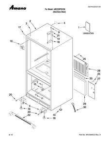 Cabinet Parts Diagram and Parts List for AB2225PEKS8  Amana Refrigerator