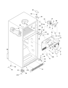 Cabinet Diagram and Parts List for CRT216HLW6  Crosley Refrigerator