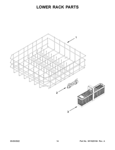 Lower Rack Parts Diagram and Parts List for MDB9959SKZ1  Maytag Dishwasher