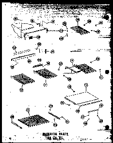 Interior Parts 18 Cu. Ft. Diagram and Parts List for T16W-P60303-8W  Amana Refrigerator