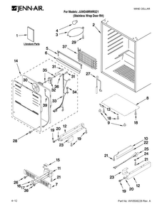 Cabinet Parts Diagram and Parts List for JUW248RWRS21  Jenn-Air Wine and Beverage Cooler
