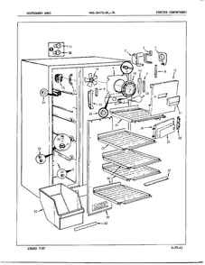 Freezer Compartment Diagram and Parts List for 24472A  Admiral Refrigerator