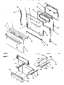 Oven Door And Storage Drawer Diagram and Parts List for ART6110LL P1143449LL Amana Range