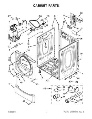 03 - CABINET PARTS Diagram and Parts List for YMEDE251YL1  Maytag Dryer