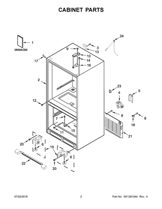 Part Location Diagram of W11281267 Whirlpool TUBE-WATER