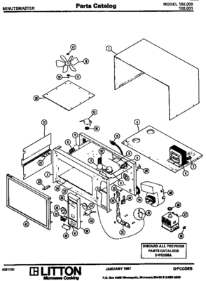 01 - Page 1 Diagram and Parts List for 102000  Maytag Microwave