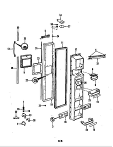 Freezer Door Diagram and Parts List for CRC24EA-3AI-5M75A  Magic Chef Refrigerator
