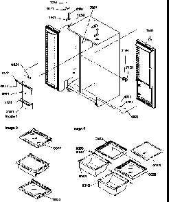 Refrigerator/freezer Lights, Hinges, And Shelving Assy Diagram and Parts List for 58635-P1317501WE  Amana Refrigerator
