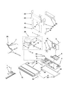 Unit Parts Diagram and Parts List for 7MI2569VEM3  Maytag Refrigerator