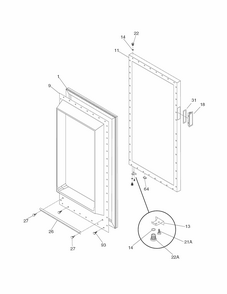 Door Diagram and Parts List for FMR13  Crosley Freezer